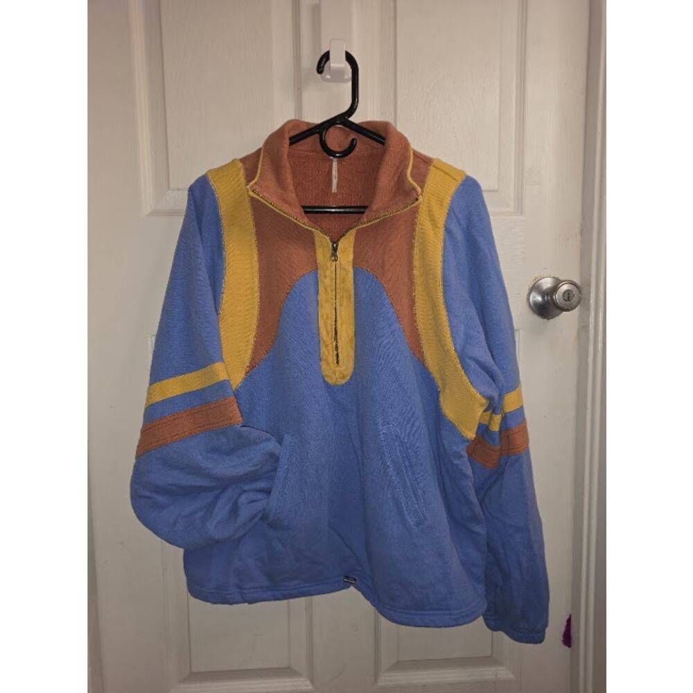 Free People Color Me Rad Retro 90s Colorblock Pullover SOLD OUT Size Large
